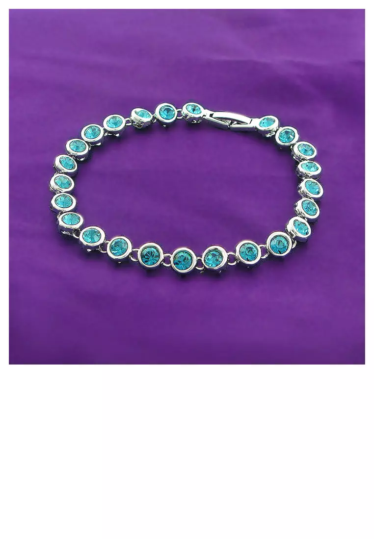 Cutie Dots Bracelet with Blue Austrian Element Crystals