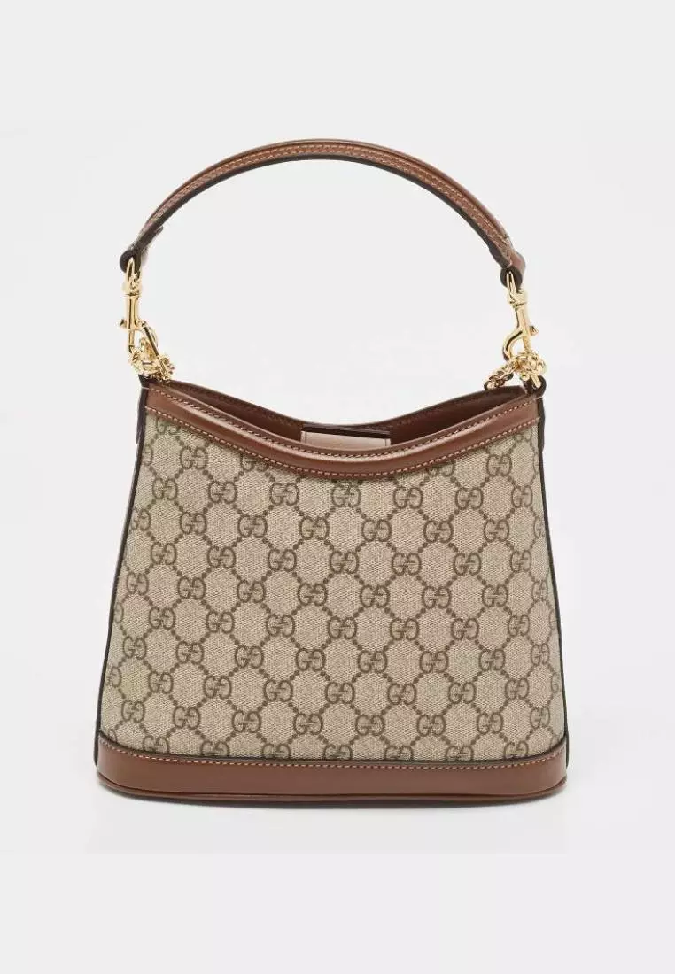 Gucci Beige GG Supreme Retro Interlocking G Hobo Beige