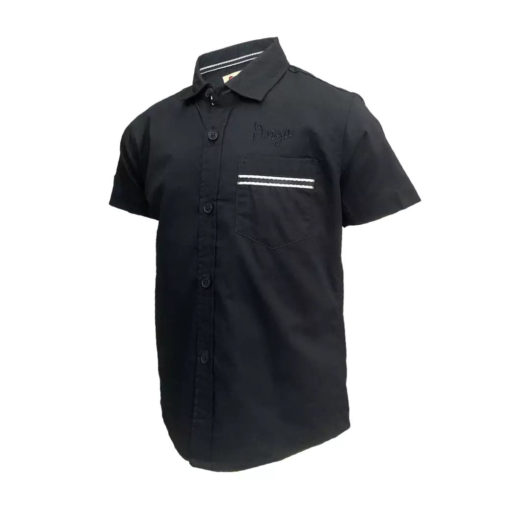 Pingu Kemeja Anak Laki Laki Polos Pendek Hitam 92205630