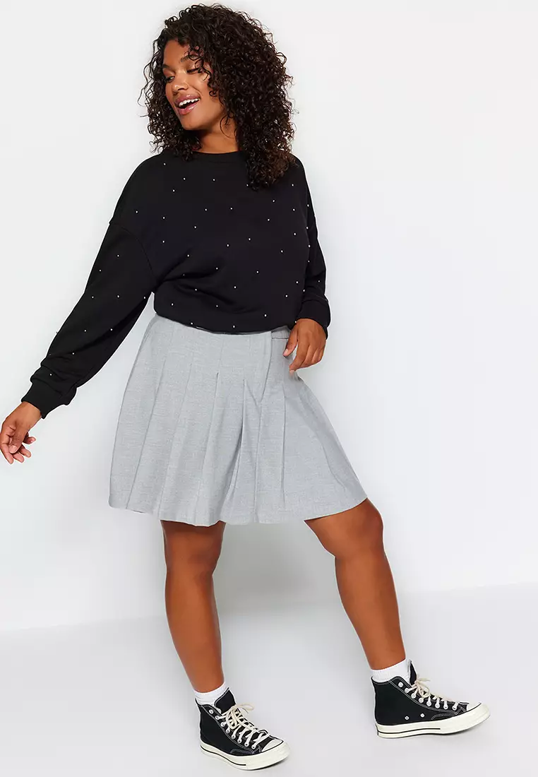 Buy plus size pleated skirt top