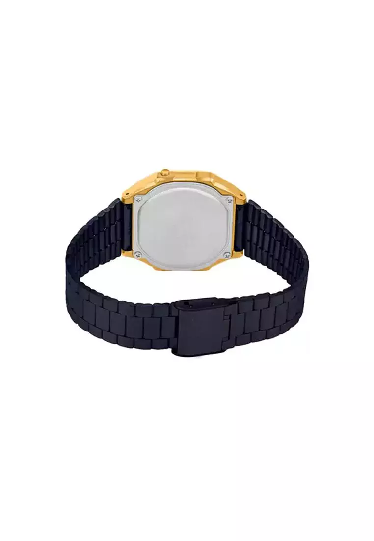 A168WEGB-1B Men's Digital Watch with Black Stainless Steel Band