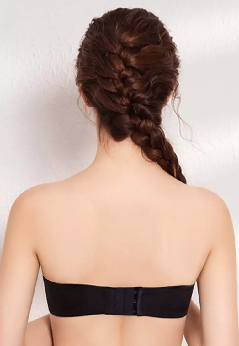 2025 S/S New Sexy Detachable Shoulder Strap Anti-Slip Smooth Seamless Soft Underwire Half Cup Bra CA23050443BK