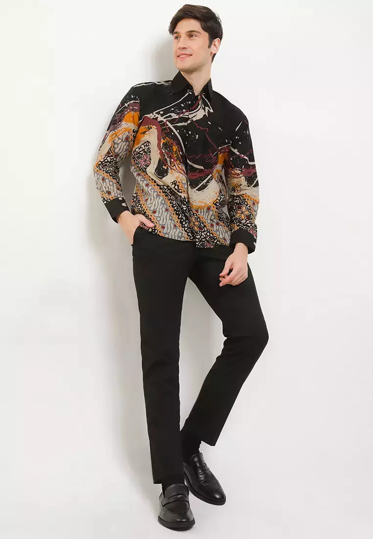 Tyaga Kemeja Batik Premium Pria Casual Modern Lengan Panjang