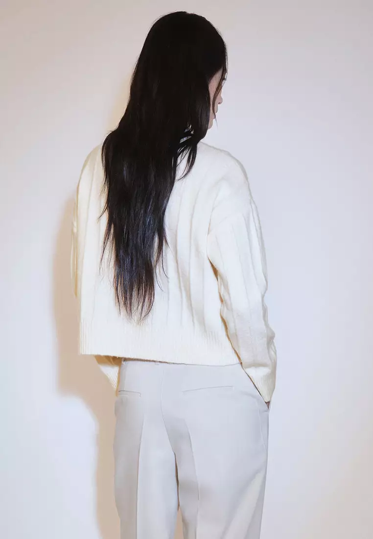 Mango white sweater outlet