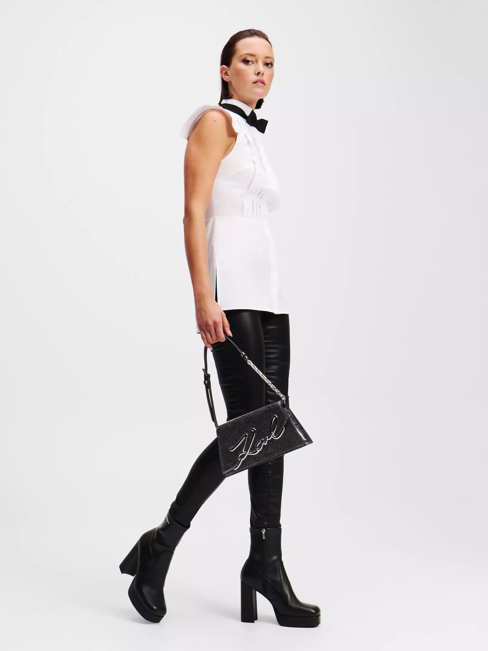 Sleeveless Bow Tie Blouse