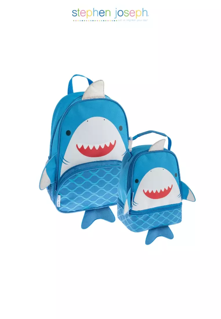 Stephen Joseph Sidekick Backpack with Lunch Bag for Kids Shark Lunch Pal 2