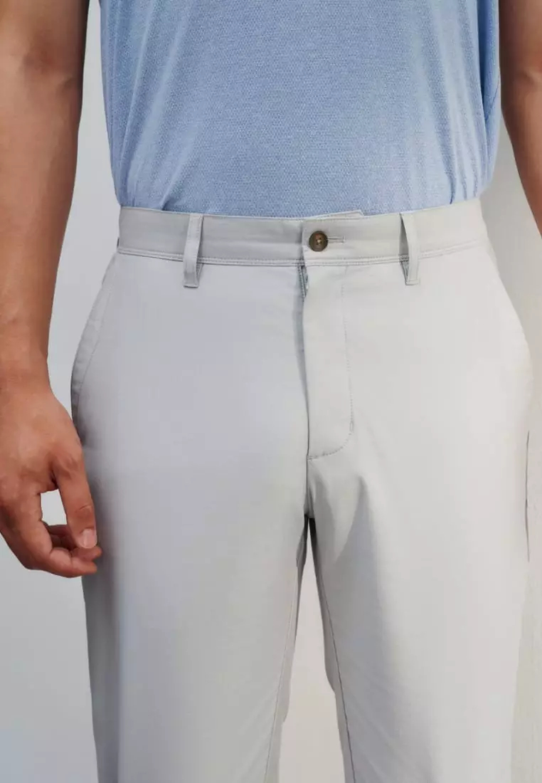 Soft Cotton Rich Stretch Slim Tapered Fit Twill Casual Pants