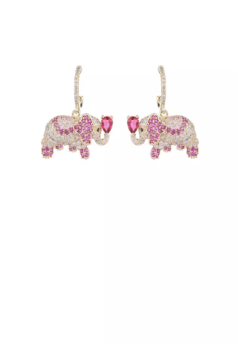 White gold elephant earrings cheap