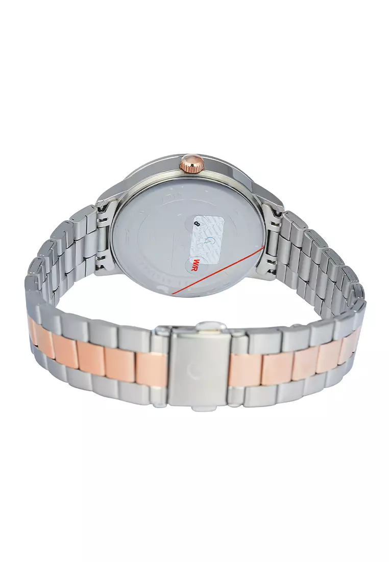Alexandre Christie 2A53 BFBTRSL - Jam Tangan Analog Wanita - Silver Rosegold Stainless Steel