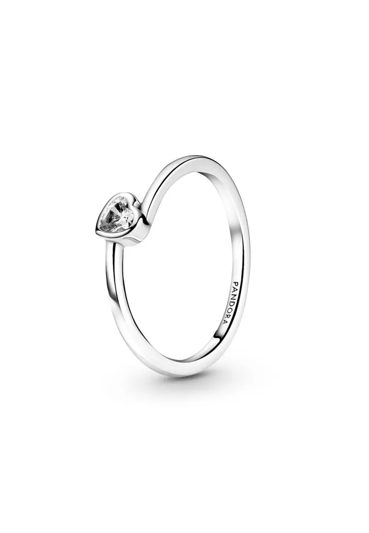 Buy PANDORA Pandora Clear Tilted Heart Solitaire Ring Online