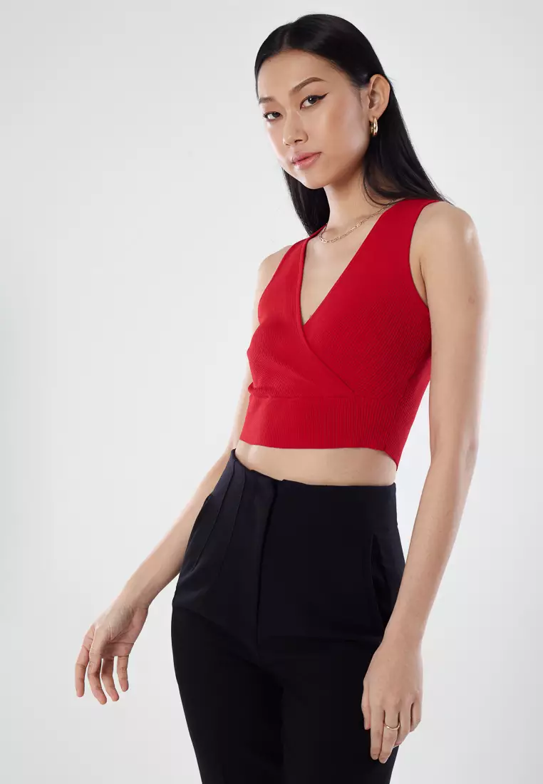 Buy Dressing Paula Sleeveless Overlapping Crop Top Online ZALORA Malaysia