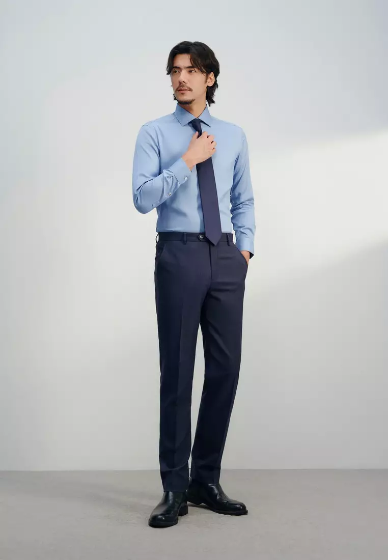 BLAACK Cotton Silk Blend Long-sleeve Formal Shirt