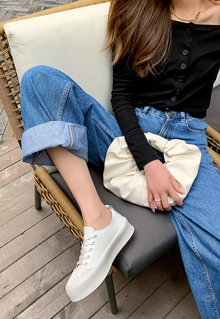 White platform lace new arrivals up sneakers