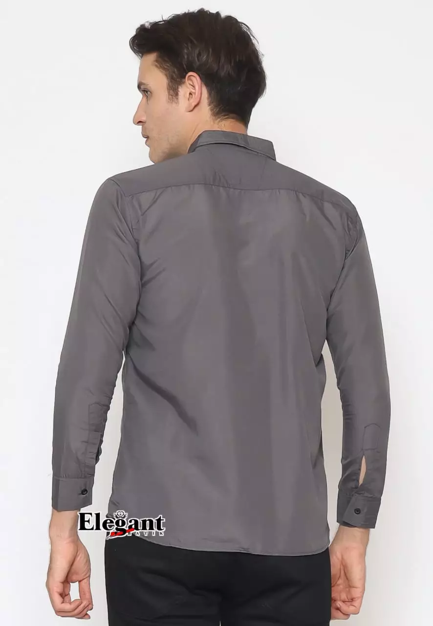 Kemeja Polos Abu-Abu Premium Slimfit Elegant