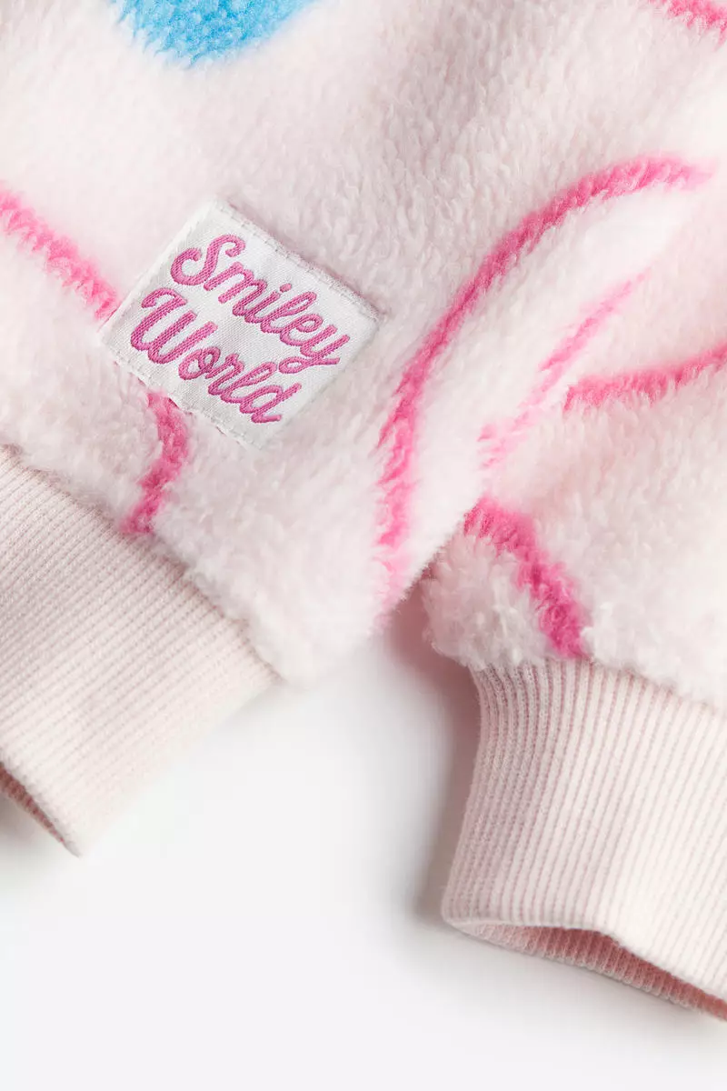 Printed pile cardigan