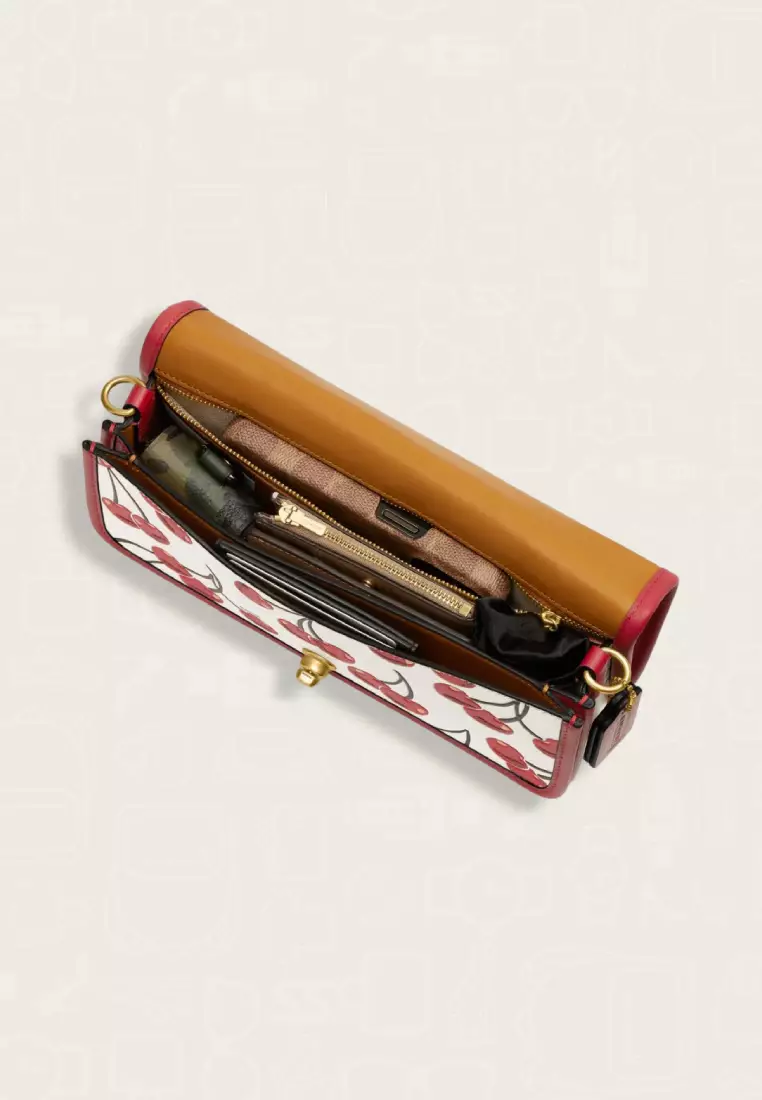 Coach Dinky Bag With Cherry Print Chalk Multi