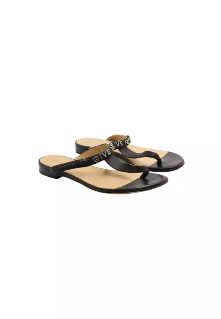 Buy Givenchy Pre Loved GIVENCHY Givenchy Black Elba Thong Sandals