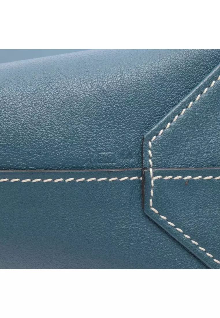 Pre-Loved Hermès Double Sense 28 Blue Thalassa Handbag tote bag Sikkim leather blue Navy reversible □JO刻印