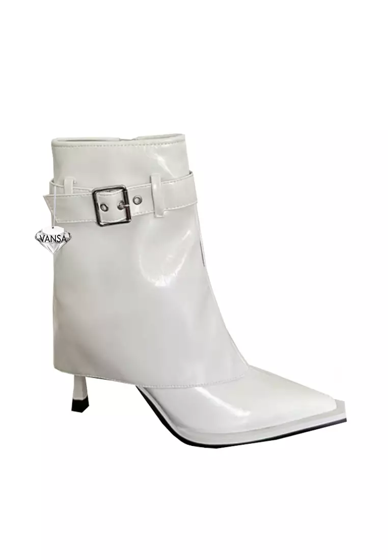 Heel White Ankle Boots Top Rated Womens Fashion Leather Two Tone