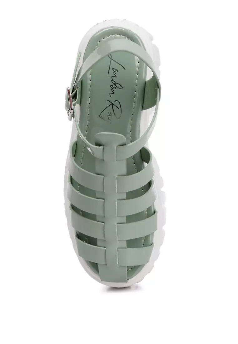 Chunky Gladiator Sandals in Sage