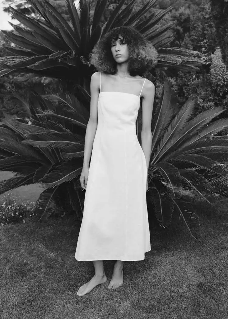 100% Linen Dress With Stitching Detail