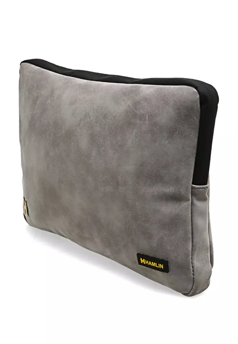 Quenty Sleeve Case Laptop Unisex Compability 13.3 Inch Big Storage Material Micro Velvet Leather ORIGINAL - Grey