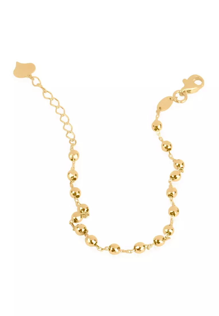  Large Beads Bracelet 14k Gold 