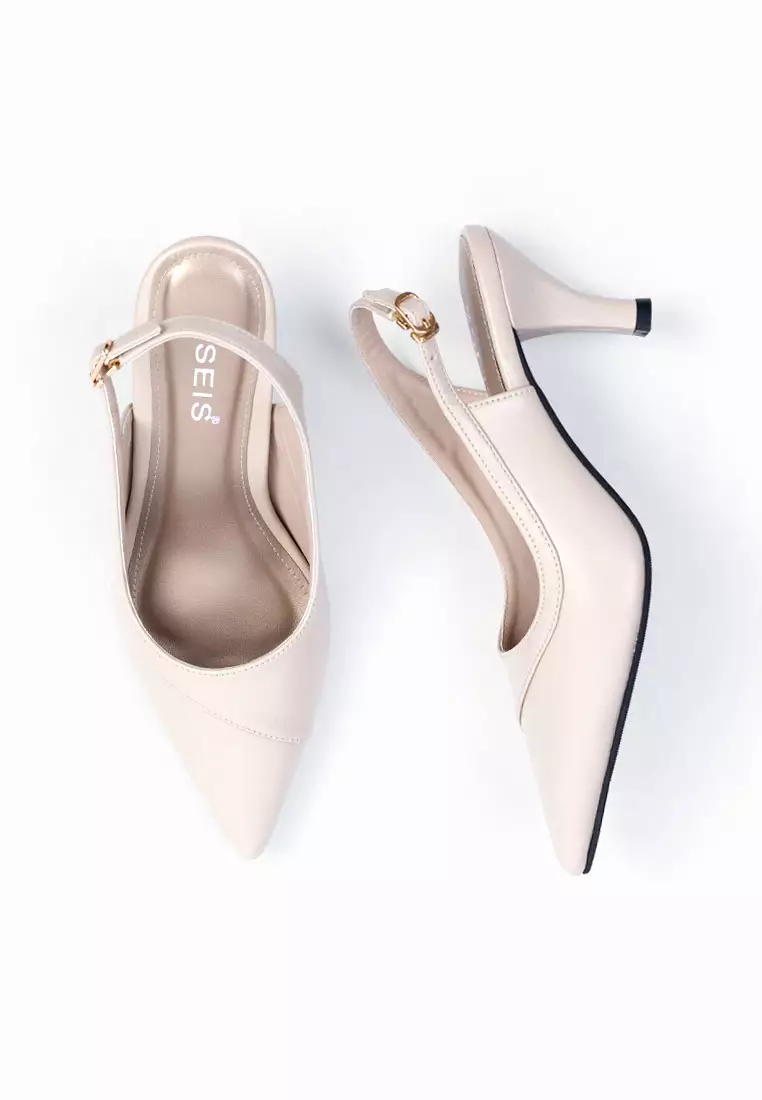 SEIS Valencia Mules Heels Wanita | Slingback Hak 7 cm