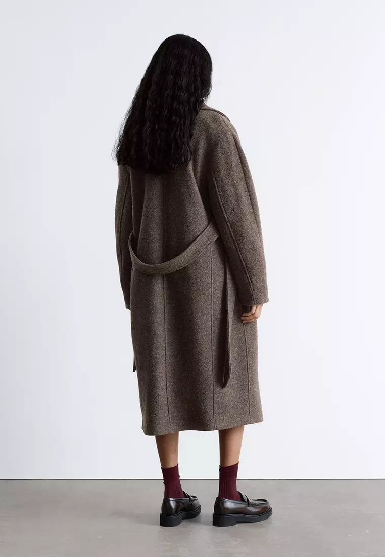 Voluminous Belted Wool Coat