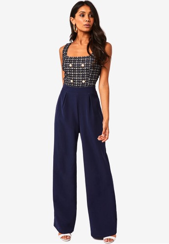 Jual Paper Dolls 2 In 1 Boucle Jumpsuit Original Zalora Indonesia
