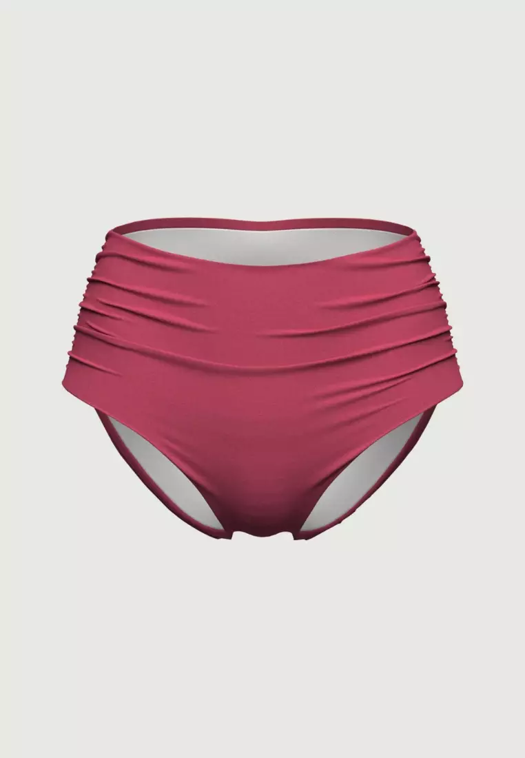 Core Solid玫紅色高腰比基尼下裝