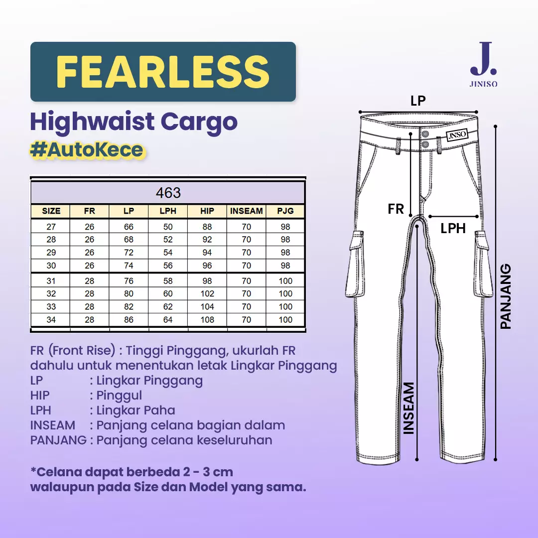 Highwaist Cargo Loose Jeans 463 FEARLESS