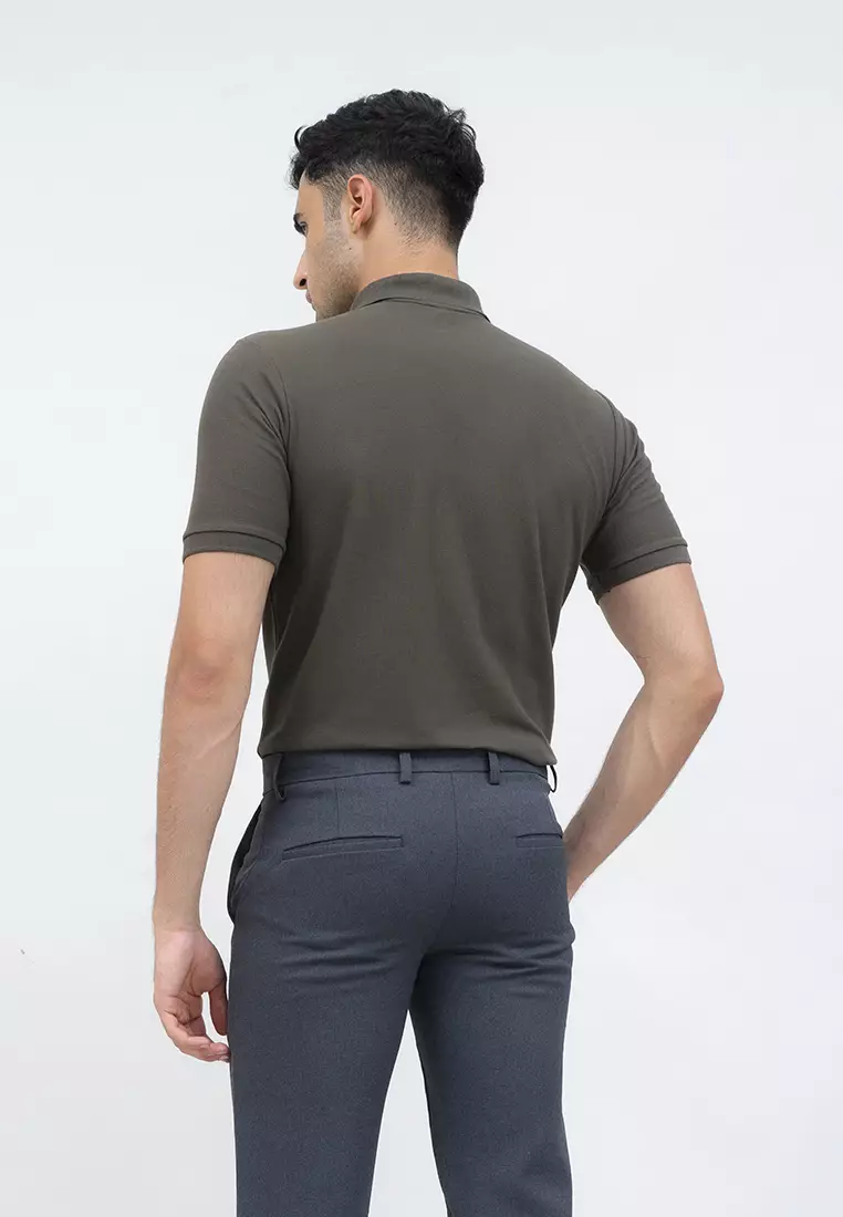 polo shirt baju kaos kerah polo slim houseofcuff abu tua