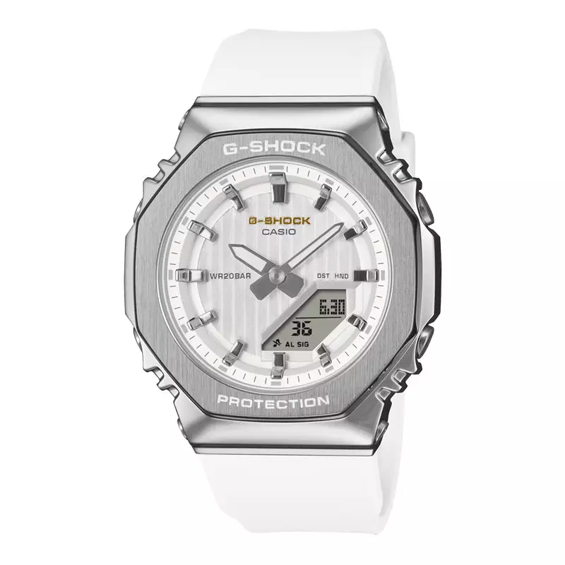 Jam Tangan Pria Casio G-Shock GM-S2110SH-7AJF Precious Heart Selection 2025 CasiOak White Dial Rubber Band (JDM)