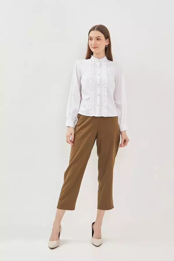 MINIMAL - Jenova - Blouse Dengan Ruffle - White Colour White