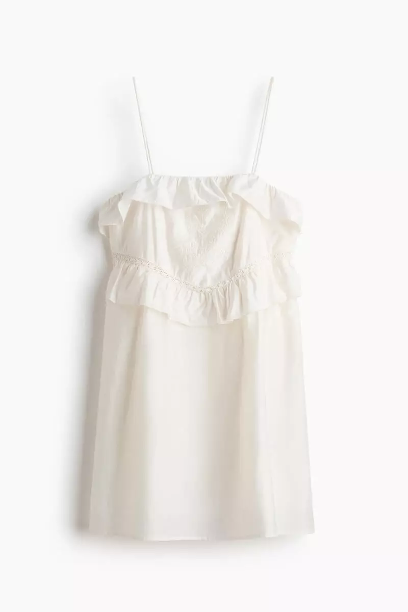 Frill-trimmed strappy dress