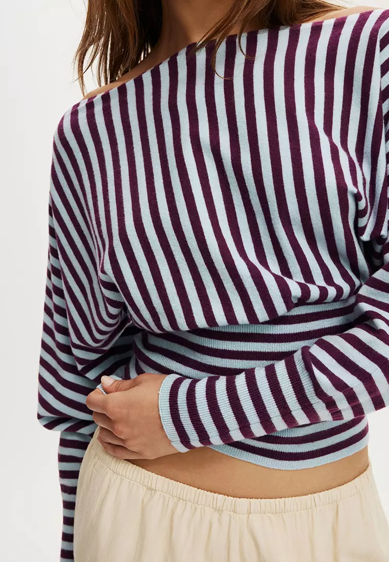 Everfine Batwing Sleeves Knit Top