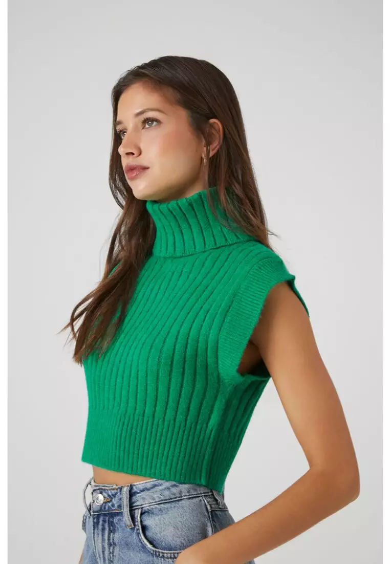 Buy FOREVER 21 Cropped Turtleneck Sweater Vest 2024 Online