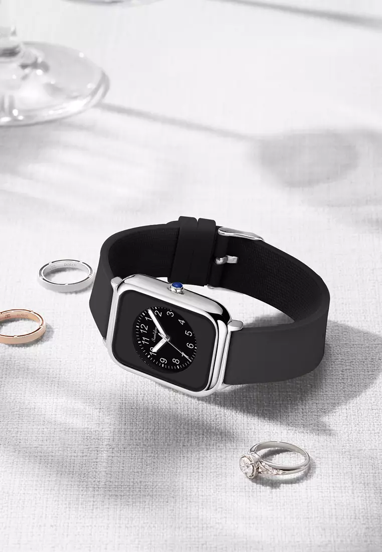 Jam Tangan Wanita Original Anggun Santai Wanita Tali Silikon Jam Tangan Cewek 9416-1 black