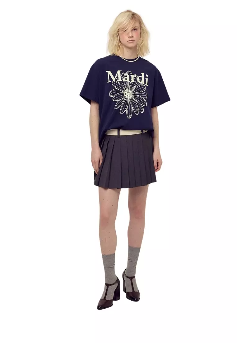 Unisex Tshirt Flowermardi - Navy Ivory 