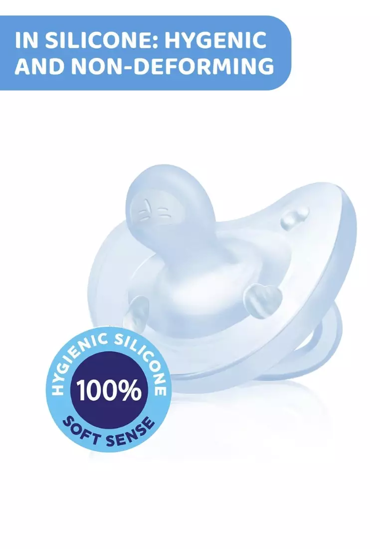 Chicco Physio Soft Soother Silicone - 0-6m, Blue