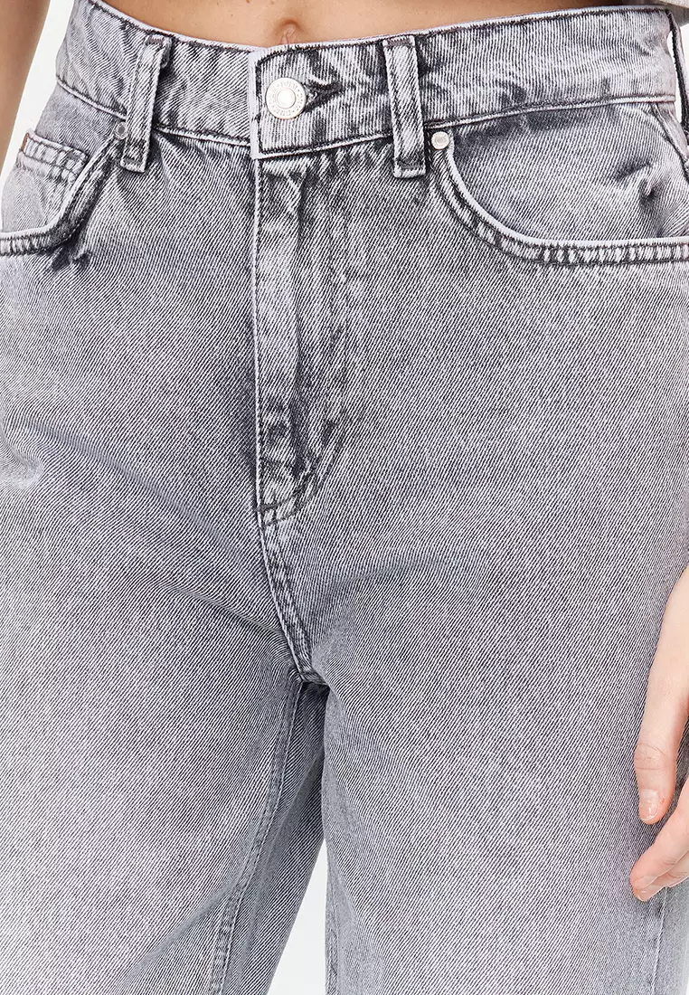 High Waist Long Straight Jeans