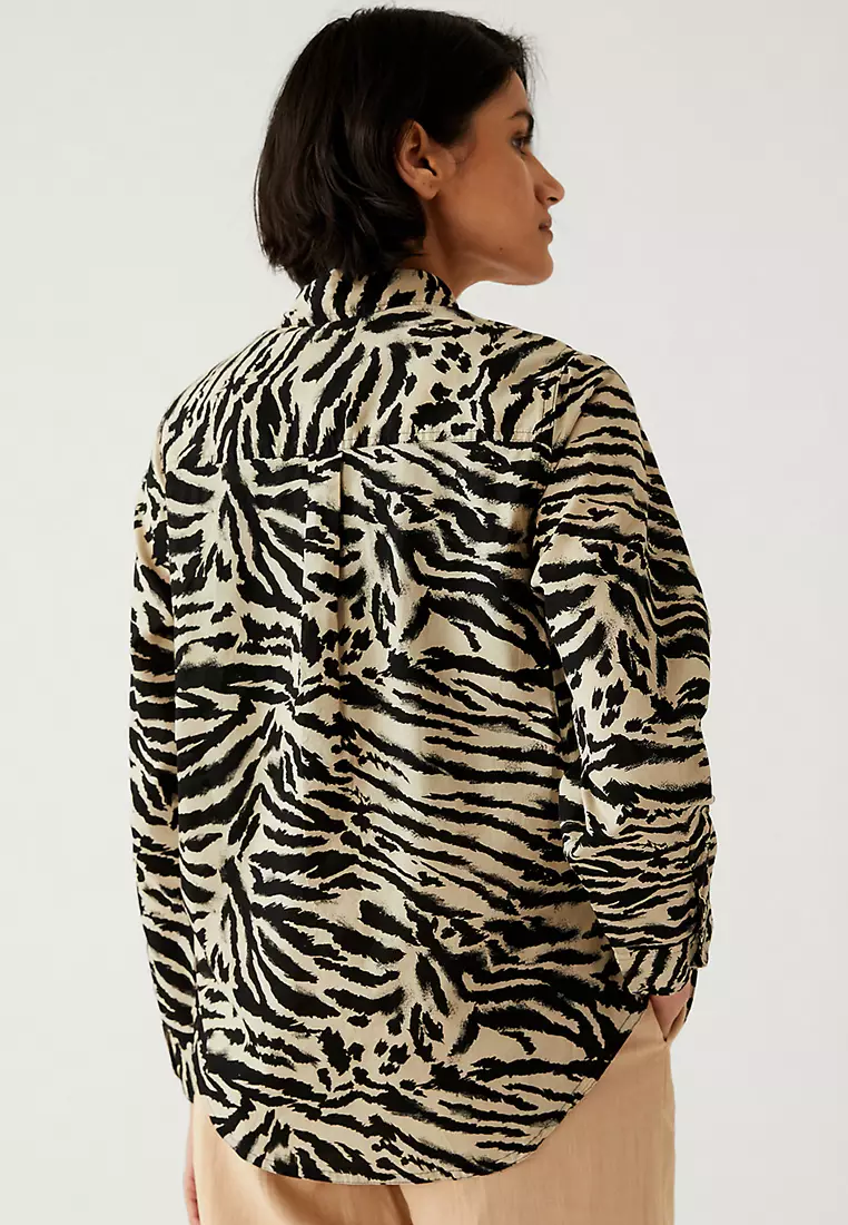 Pure Cotton Printed Collared Shirt