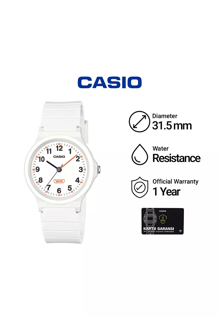 Casio POP Series - Jam Tangan Analog Wanita - White Resin Band - LQ-24B-7B