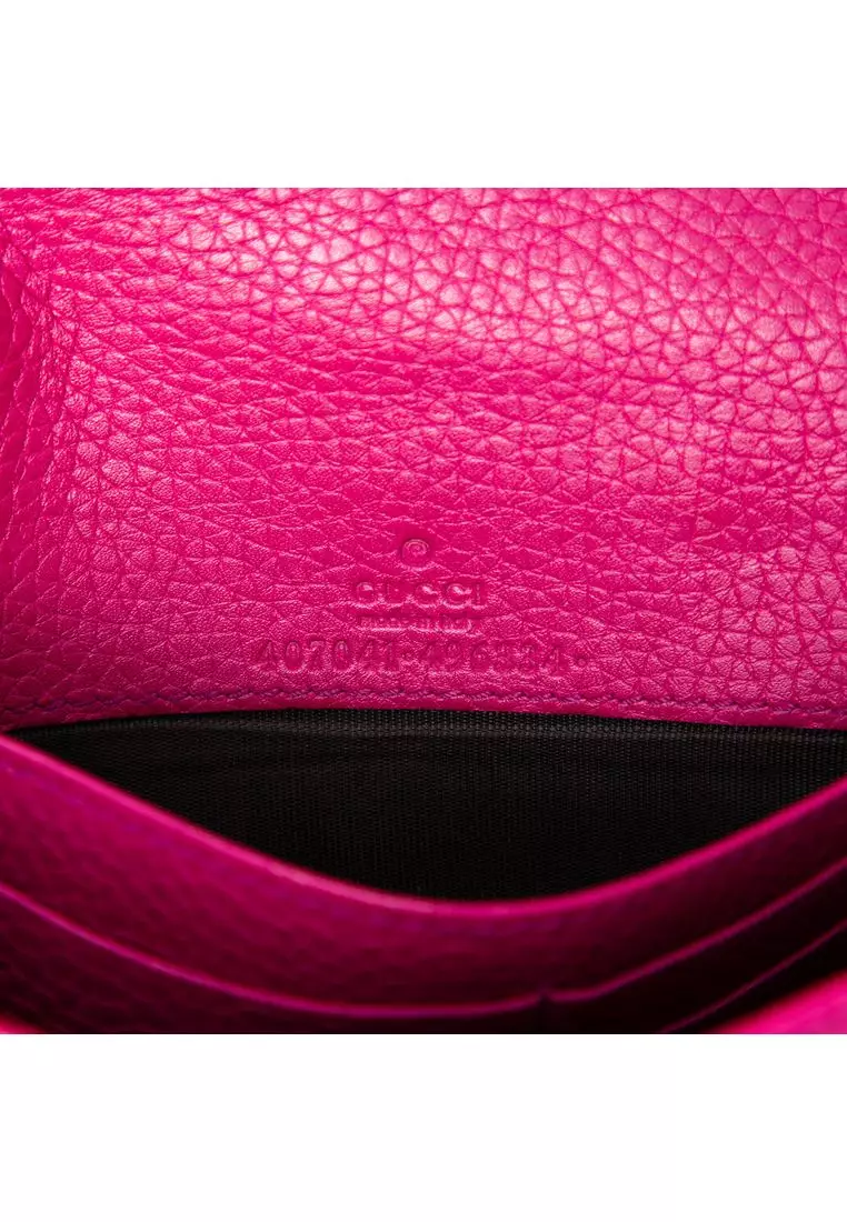 Pre-Loved Gucci Pebbled Calfskin Soho Wallet On Chain