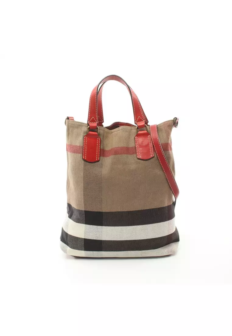 Buy Burberry Pre loved Burberry house check Handbag tote bag