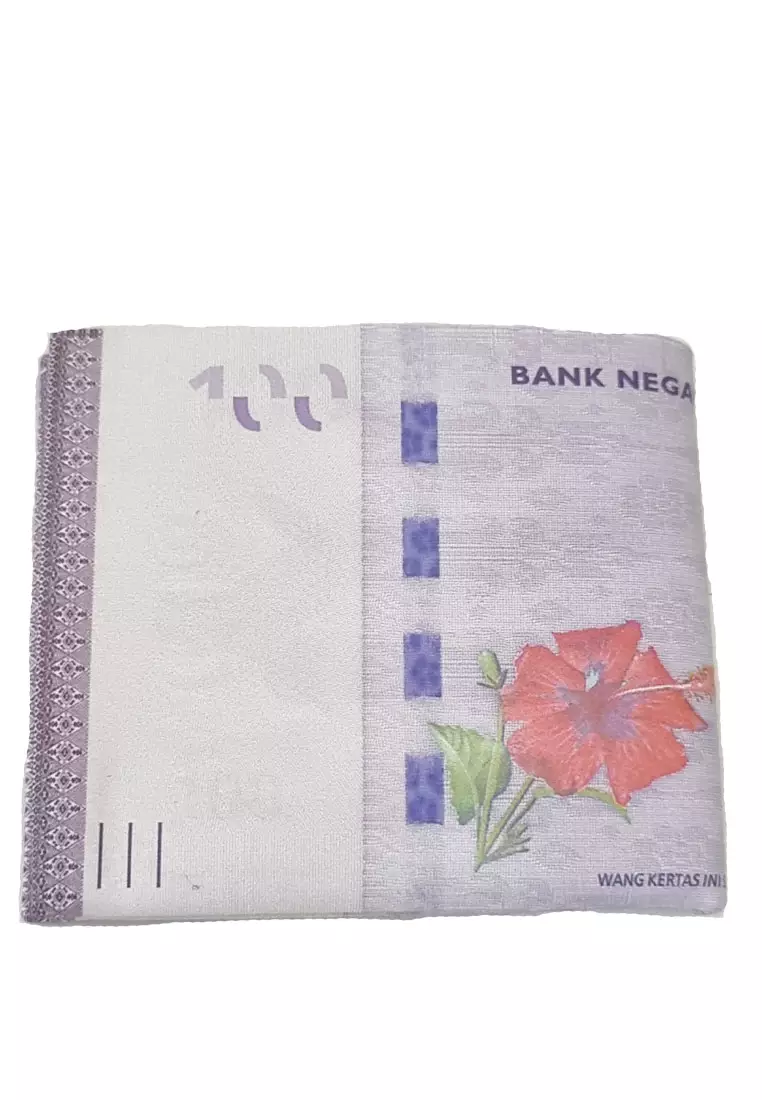 Dompet Kulit Vegan Wallet Currency Ringgit 100 Purple
