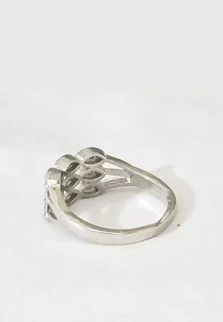 Aksesoris Cincin Wanita Montica Diamante Embelished Ring Silver