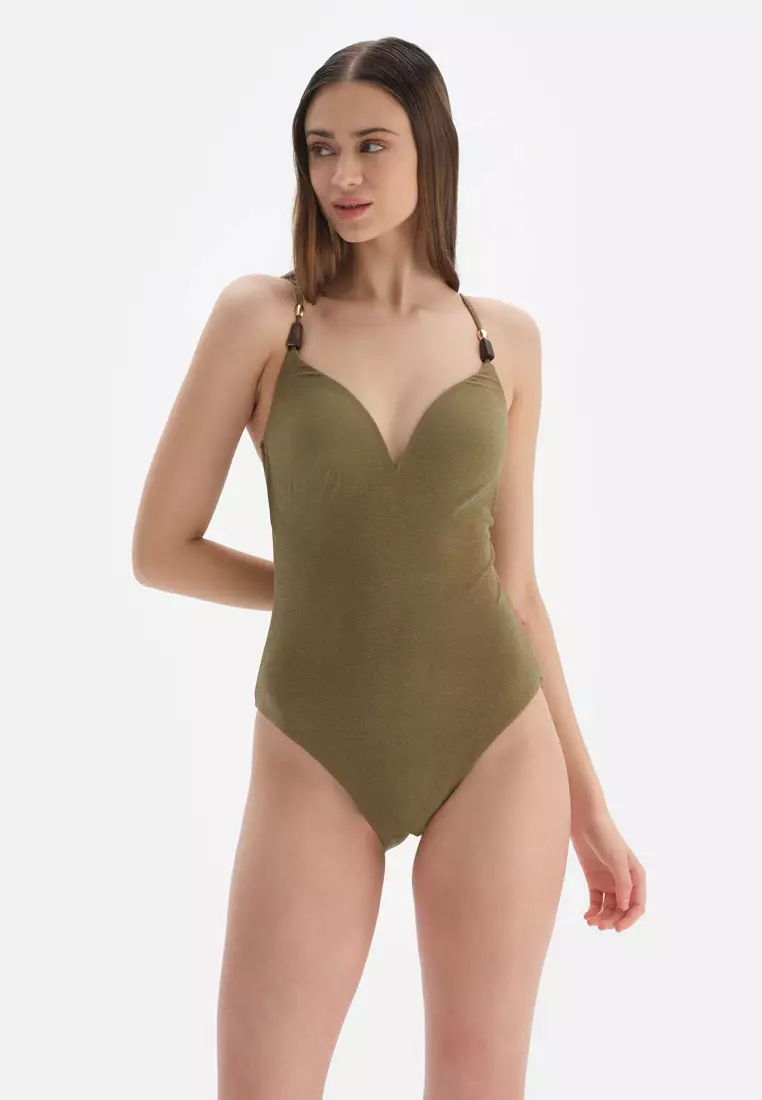 DAG Green Swimsuits Full Cup Non wired Swimwear for