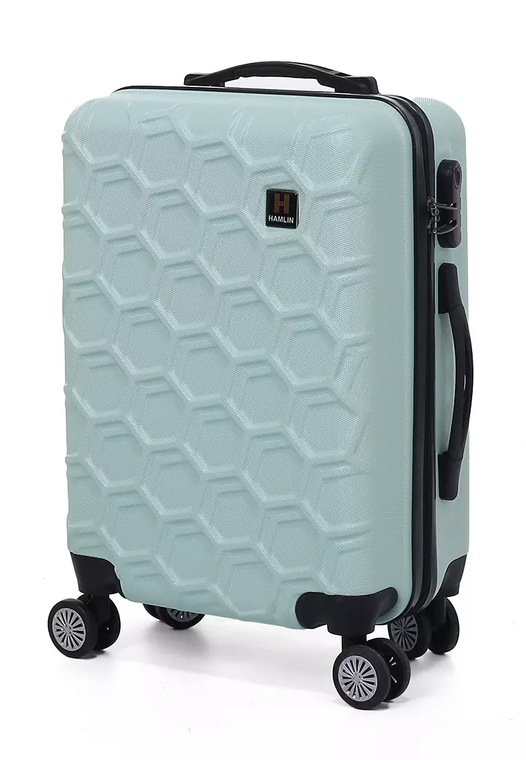 Carlton Koper Hardcase Desain Hexagon Size 20 Inch Suitcase Unisex with Rear Compartment Rubber Slot Material ABS+PVC Coated ORIGINAL - Mint